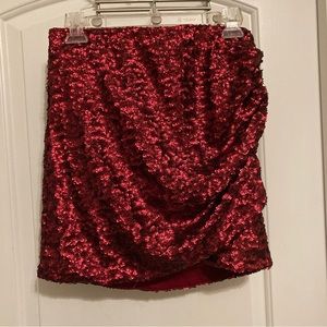 Chelsea & Violet Red Sequin Miniskirt